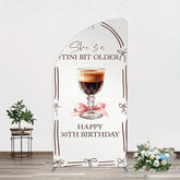 Aperturee - Aperturee Tini Bit Older Coffee Bow 30th Birthday Half Moon Arch Backdrop